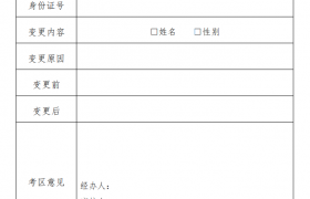 2025年下半年青海自考网上报名关键信息变更申请表